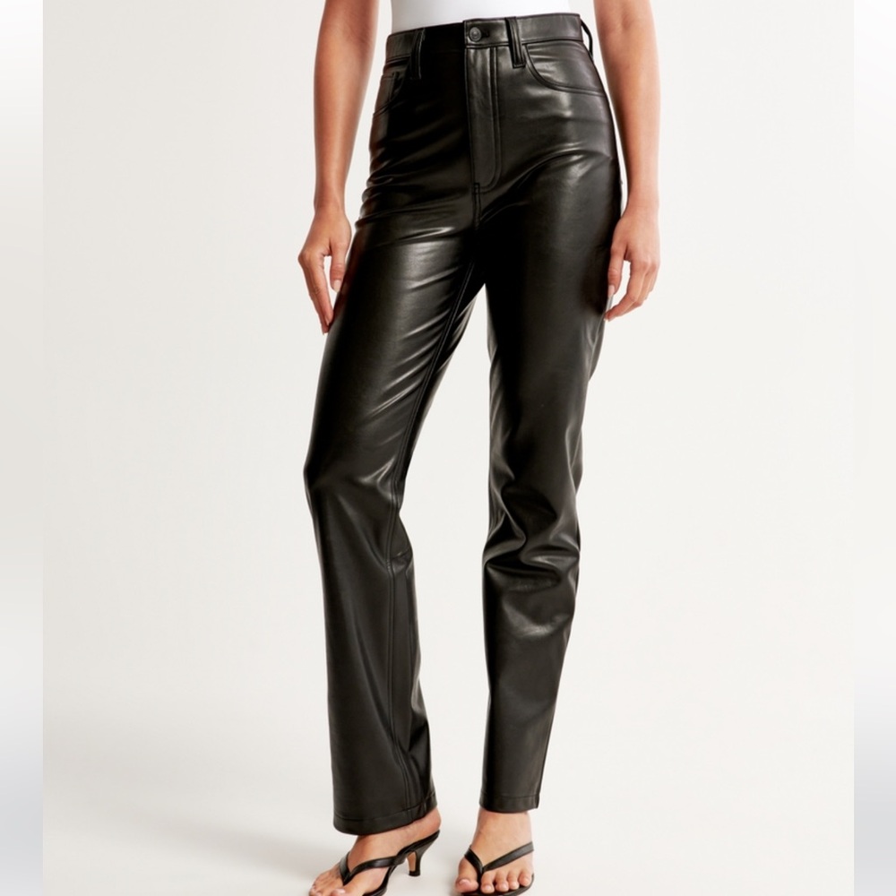Abercrombie Leather Pants. Straight leg